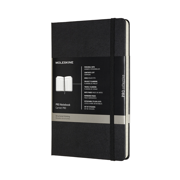 Professional diář-zápisník Moleskine tvrdý černý L