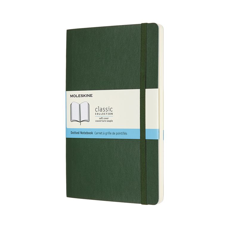 Zápisník Moleskine měkký tečkovaný zelený L