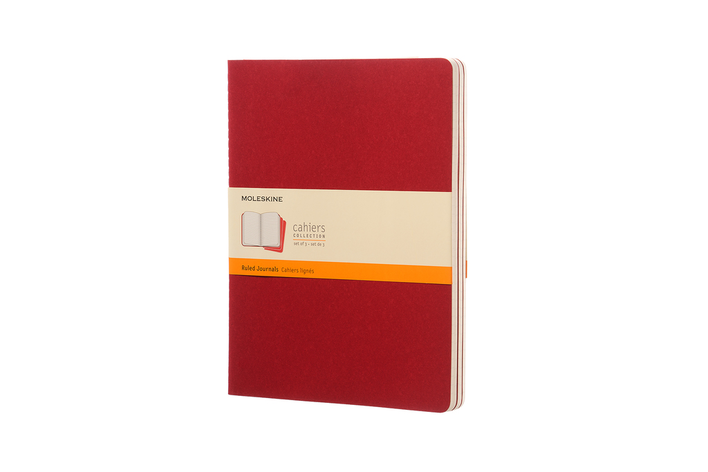 Sešity Moleskine Cahier 3 ks linkované červené XL