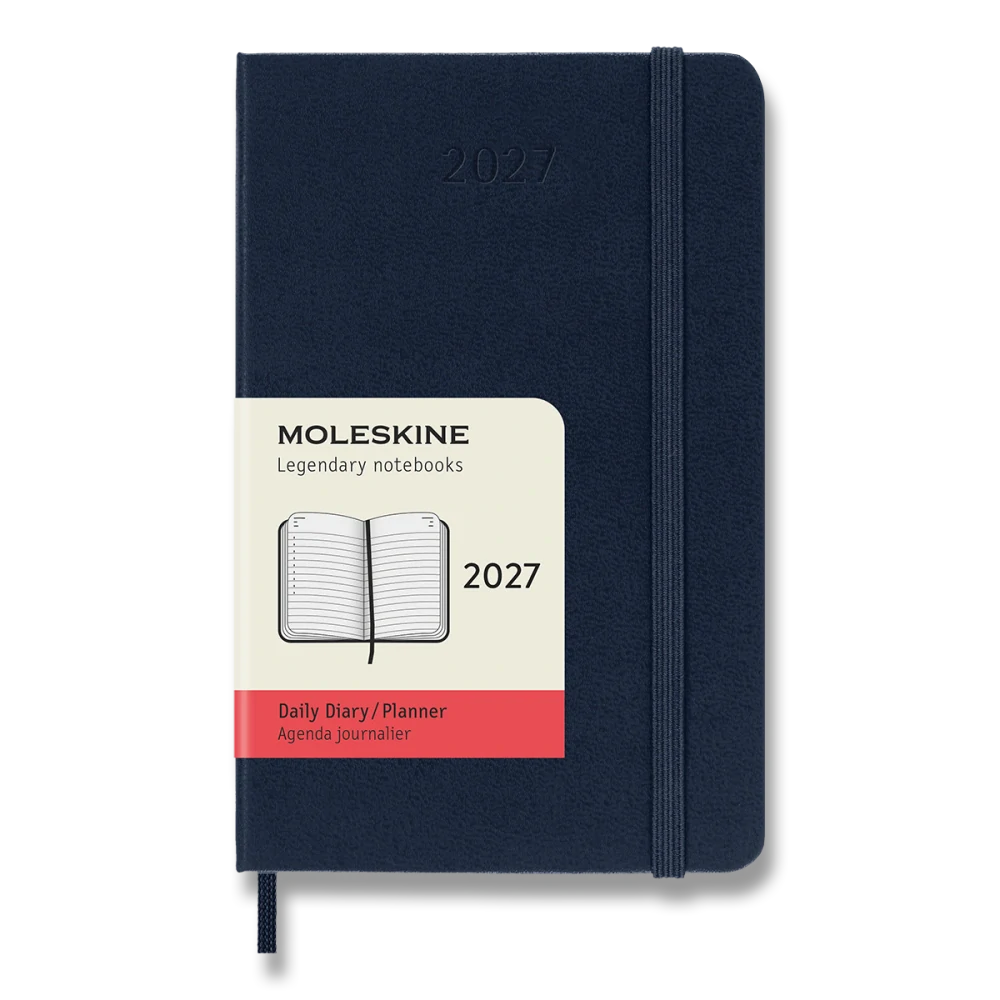 Diář Moleskine 2027 denní tvrdý modrý S