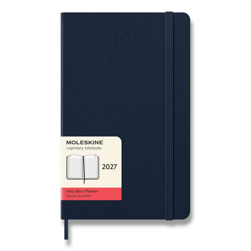 Diář Moleskine 2027 denní tvrdý modrý L