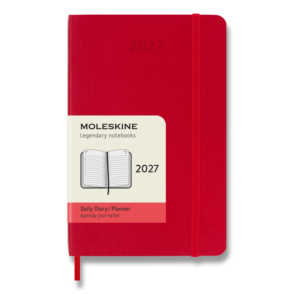 Diář Moleskine 2027 denní měkký červený S