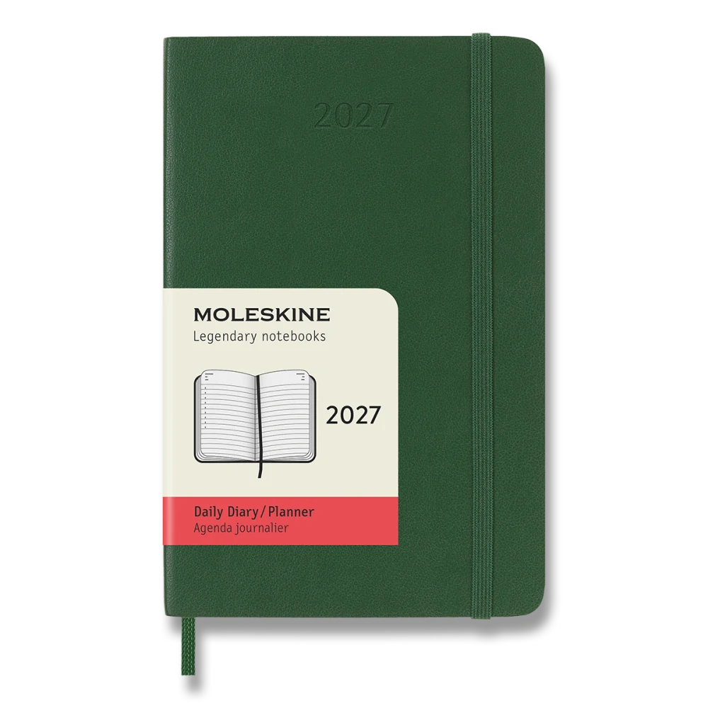 Diář Moleskine 2027 denní měkký zelený S
