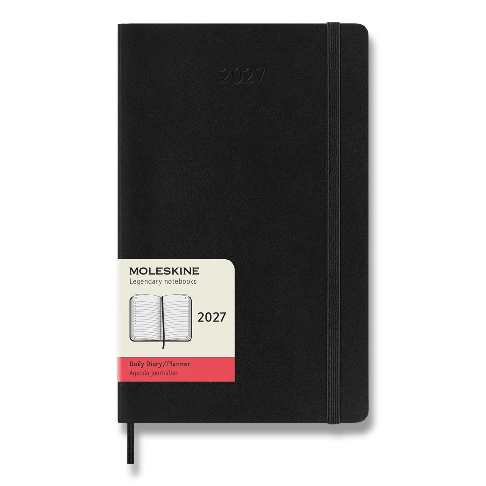 Diář Moleskine 2027 denní měkký černý L