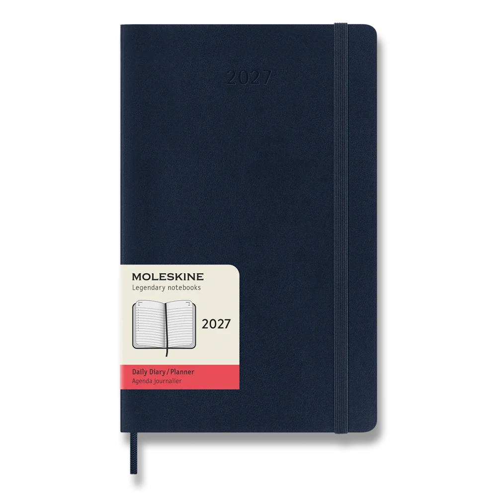 Diář Moleskine 2027 denní měkký modrý L