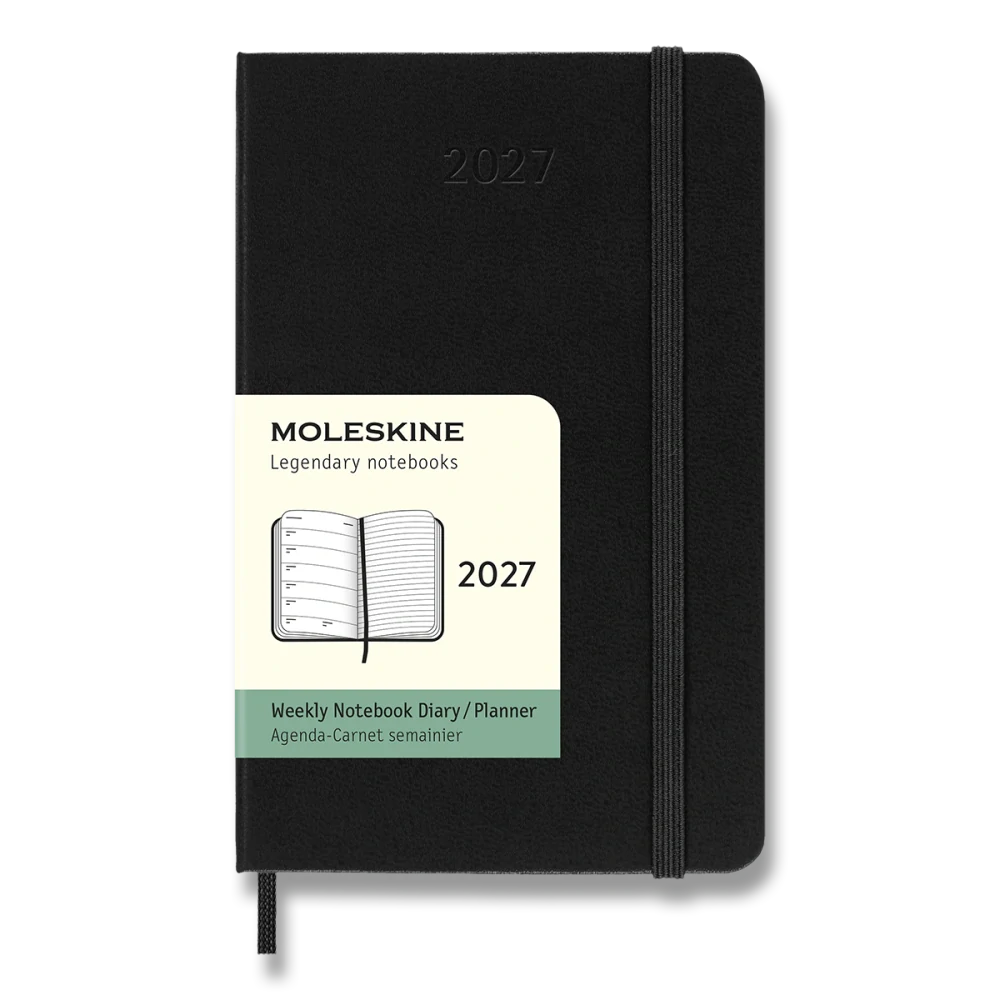 Plánovací zápisník Moleskine 2027 tvrdý černý S