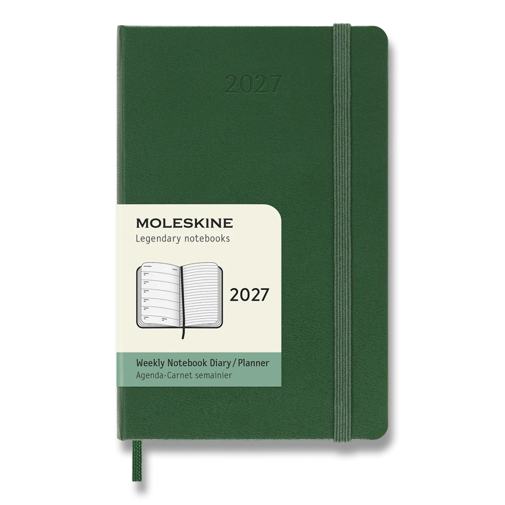 Plánovací zápisník Moleskine 2027 tvrdý zelený S
