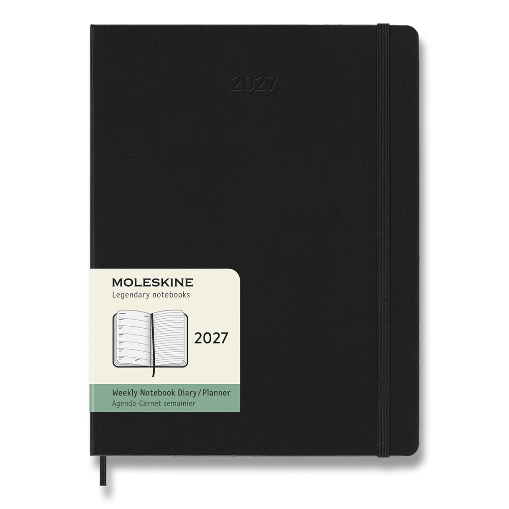Plánovací zápisník Moleskine 2027 tvrdý černý XL
