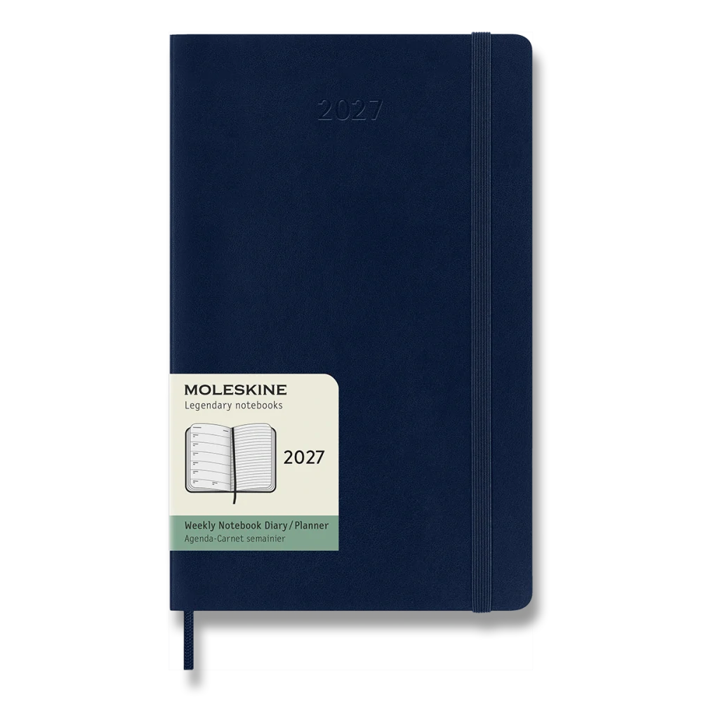 Plánovací zápisník Moleskine 2027 měkký modrý L