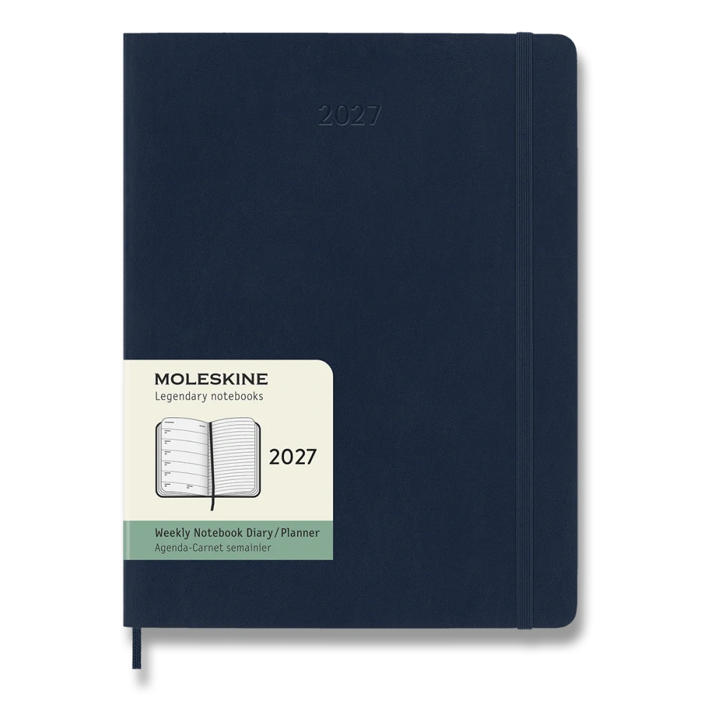 Plánovací zápisník Moleskine 2027 měkký modrý XL