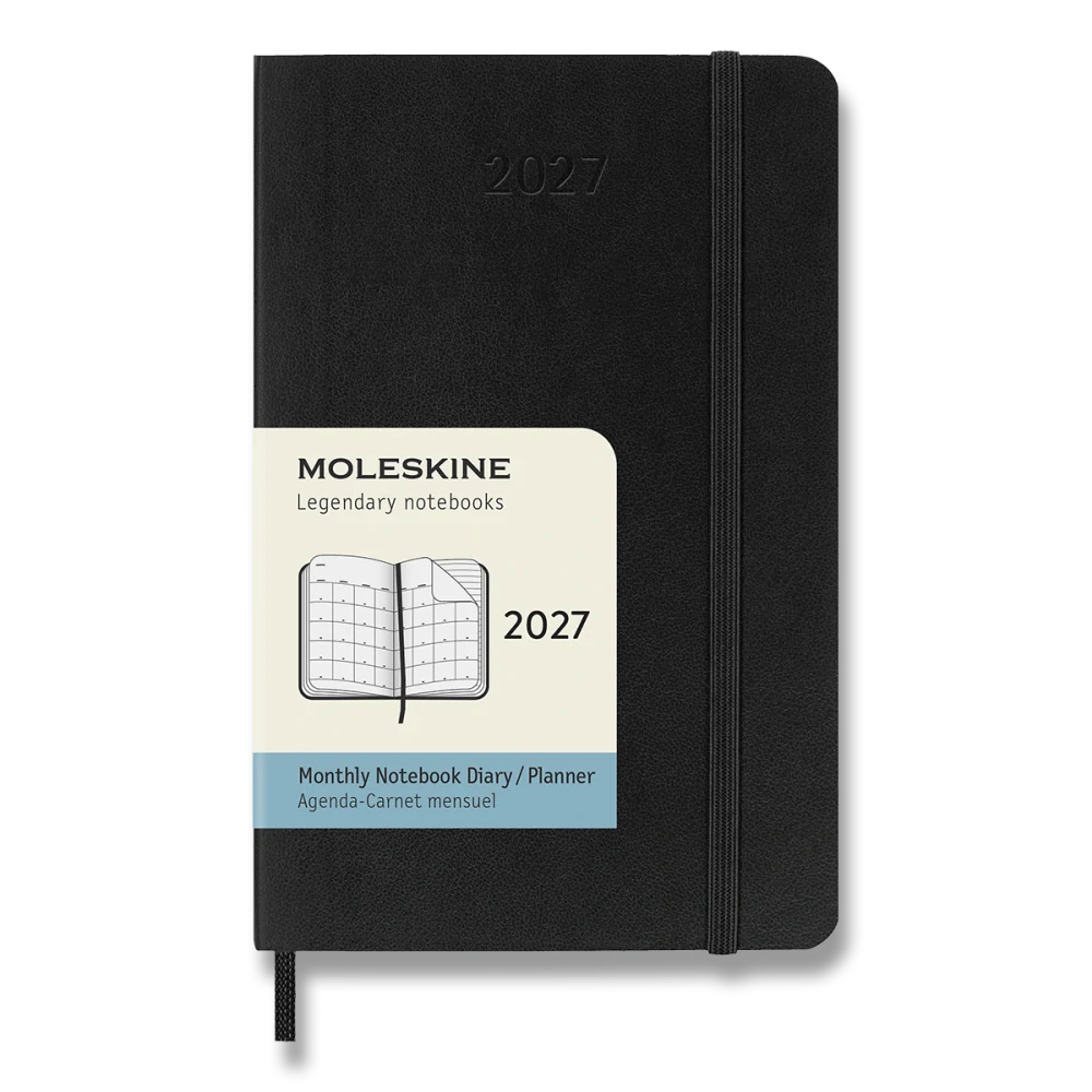 Měsíční diář Moleskine 2027 měkký černý S
