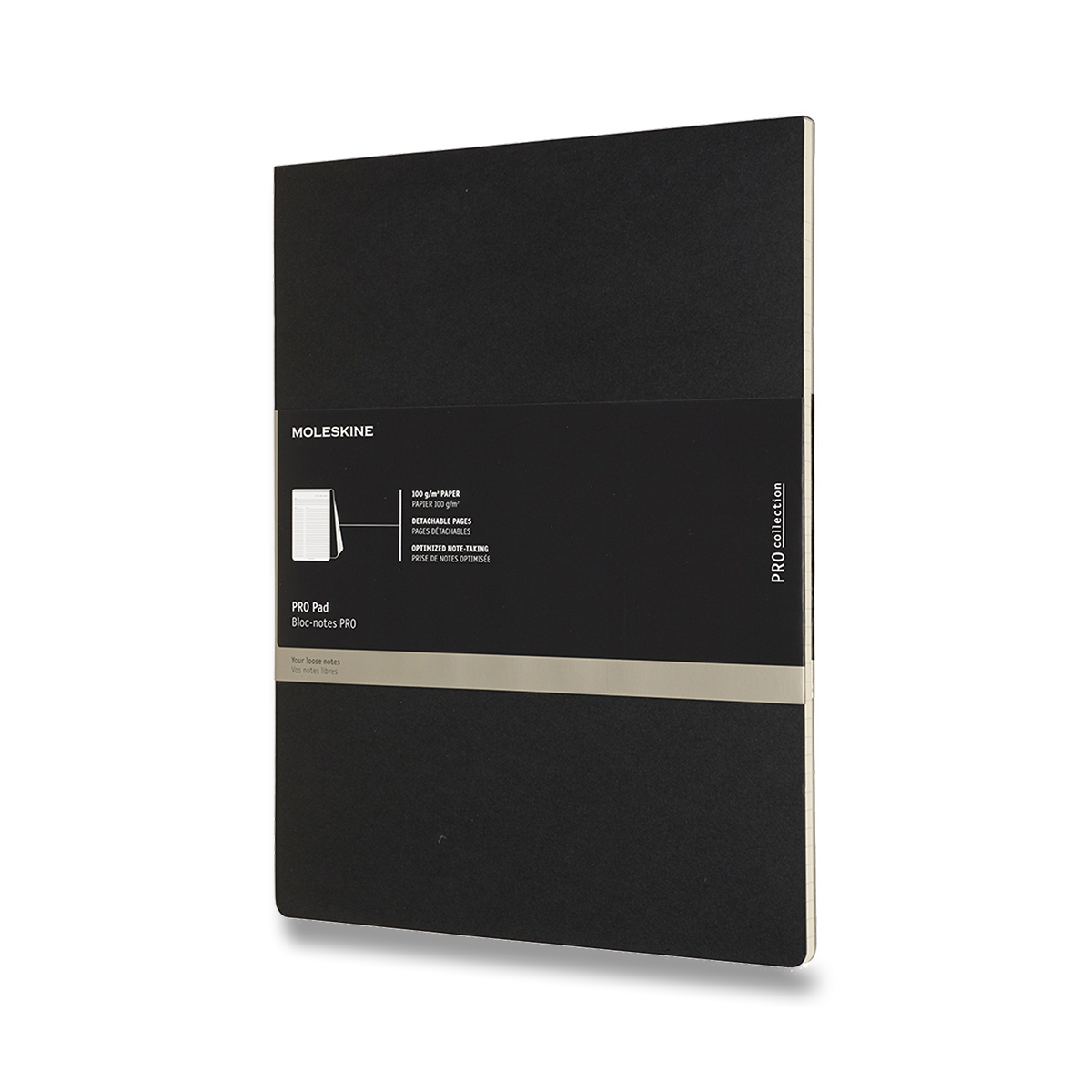 Poznámkový blok Moleskine Professional linkovaný černý - Letter