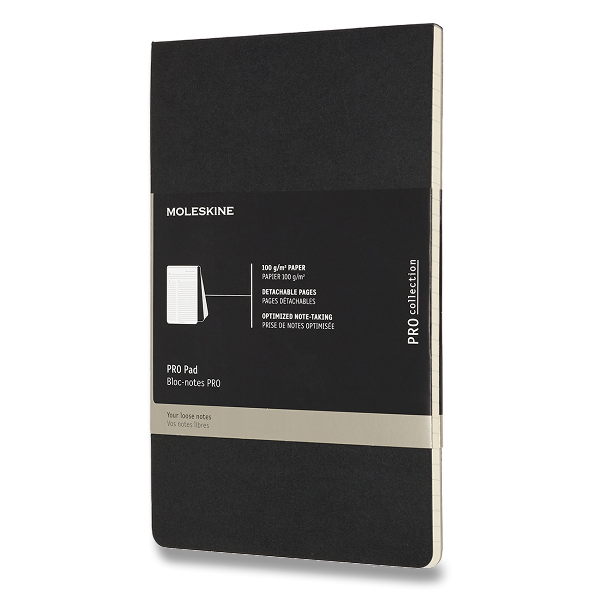 Poznámkový blok Moleskine Professional linkovaný černý L