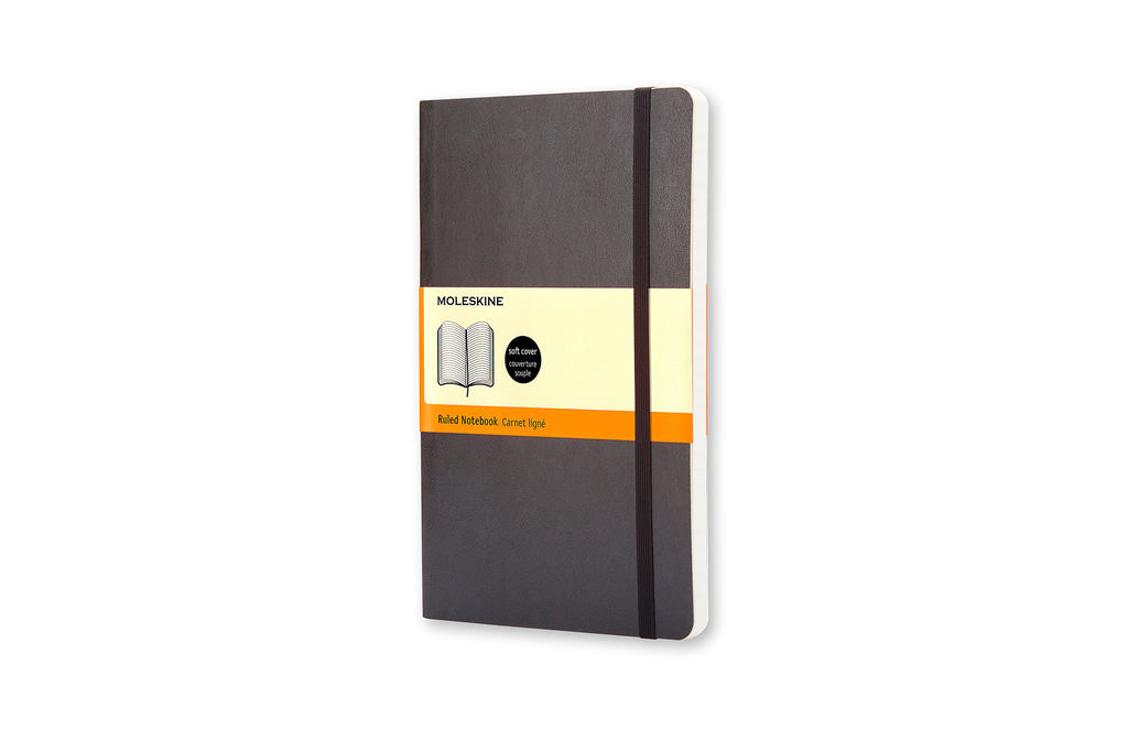 Zápisník Moleskine měkký linkovaný černý S