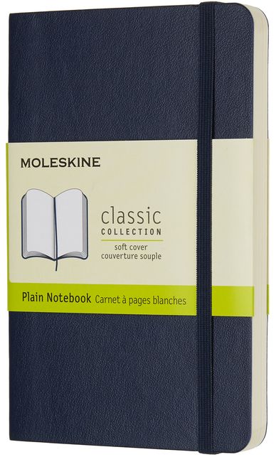 Zápisník Moleskine měkký čistý modrý S