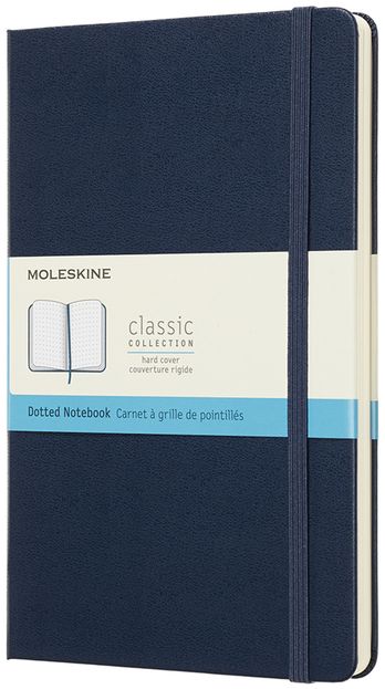 Zápisník Moleskine tvrdý tečkovaný modrý L