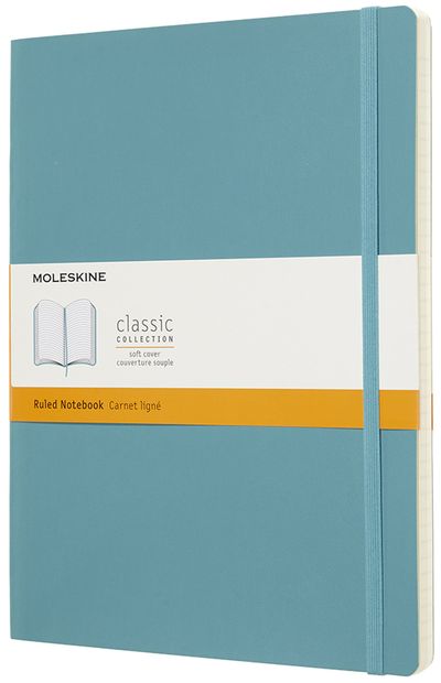 Zápisník Moleskine měkký linkovaný modrozelený XL