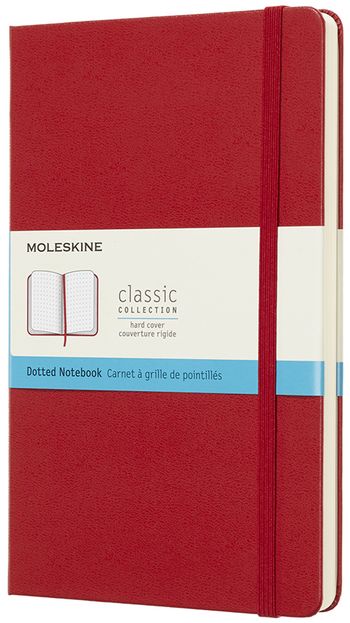 Zápisník Moleskine tvrdý tečkovaný červený L