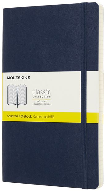 Zápisník Moleskine měkký čtverečkovaný modrý L