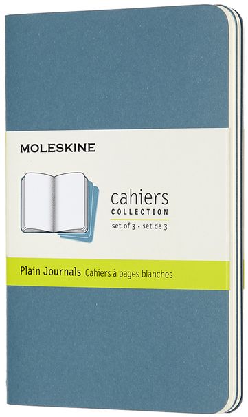 Sešity Moleskine Cahier 3 ks čisté modré S