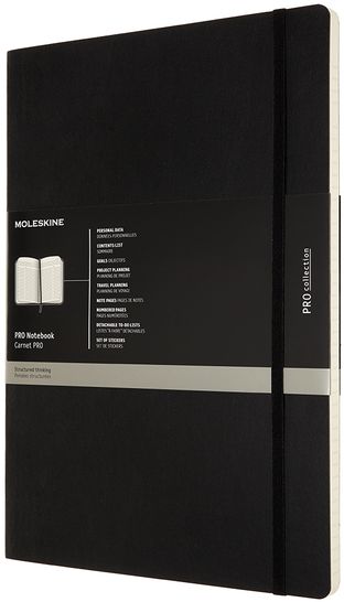 Professional diář-zápisník Moleskine měkký černý A4