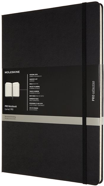 Professional diář-zápisník Moleskine tvrdý černý A4