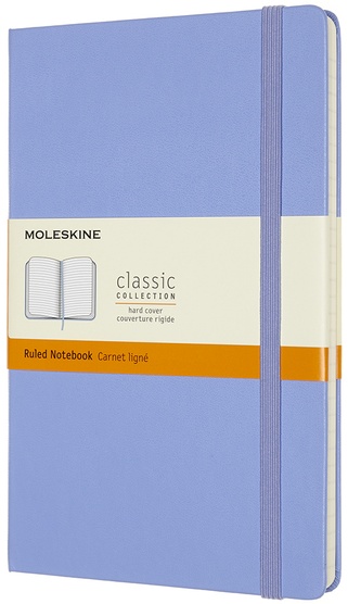 Zápisník Moleskine tvrdý linkovaný světle modrý L