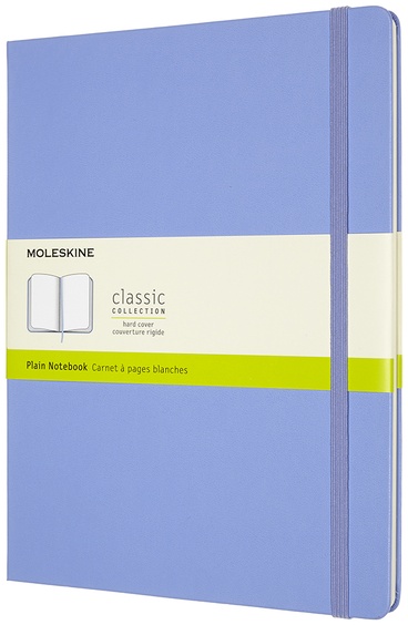 Zápisník Moleskine tvrdý čistý světle modrý XL