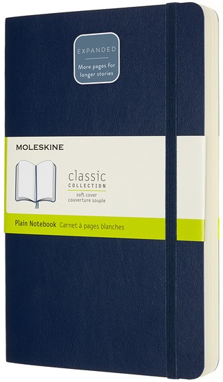 Zápisník Moleskine Expanded měkký čistý modrý L