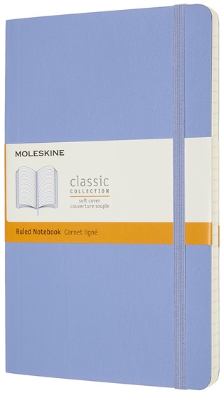 Zápisník Moleskine měkký linkovaný světle modrý L