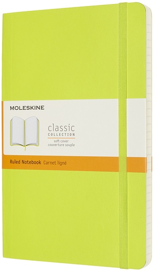 Zápisník Moleskine měkký linkovaný žlutozelený L