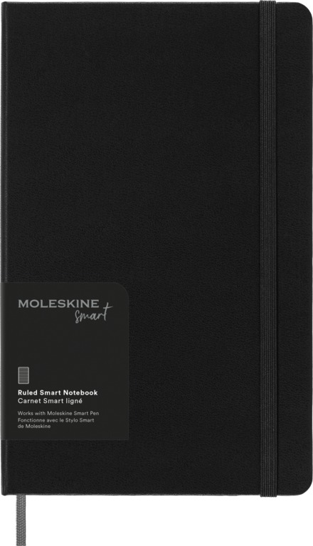 Smart zápisník Moleskine tvrdý linkovaný černý L