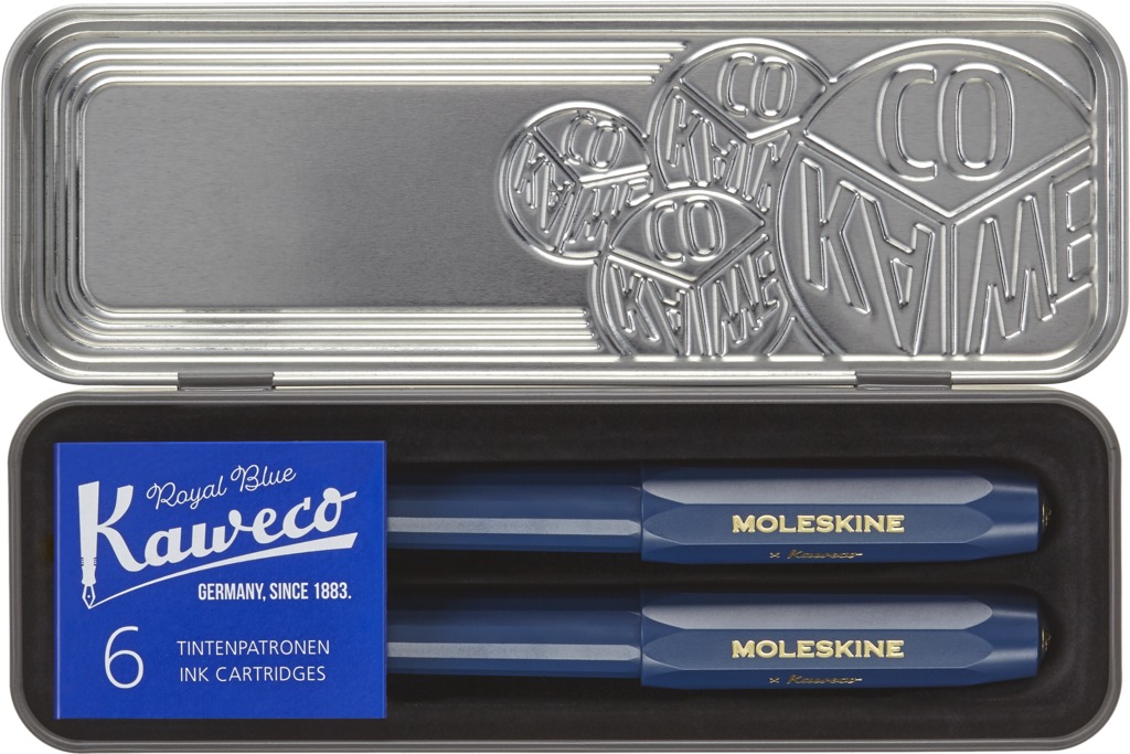Sada propisovací tužka a plnicí pero modré Moleskine X Kaweco