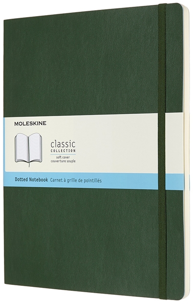Zápisník Moleskine měkký tečkovaný zelený XL