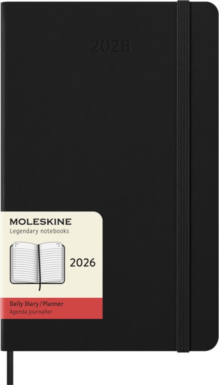Diář Moleskine 2026 denní tvrdý černý L