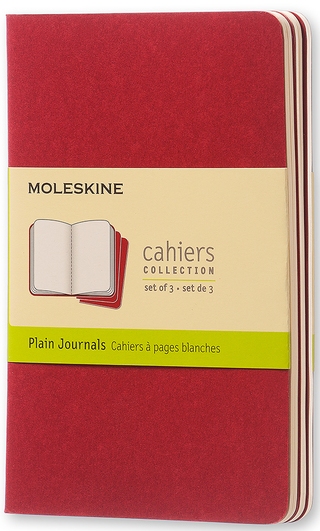Sešity Moleskine Cahier 3 ks čisté červené S