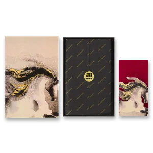 Zápisník Moleskine Horse Calligraphy linkovaný L v dárkové krabici