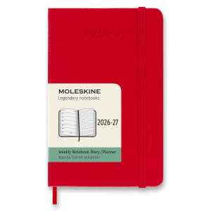 18měsíční týdenní diář Moleskine 2026-2027 tvrdý červený S 