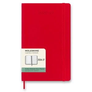 18měsíční týdenní diář Moleskine 2026-2027 měkký červený L