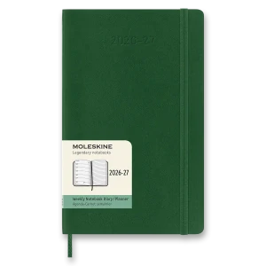 18měsíční týdenní diář Moleskine 2026-2027 měkký zelený L