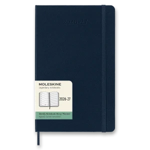 18měsíční týdenní diář Moleskine 2026-2027 tvrdý modrý L