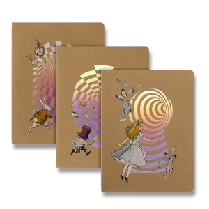Alice in Wonderland sešity Cahier Moleskine 3ks linkované XL