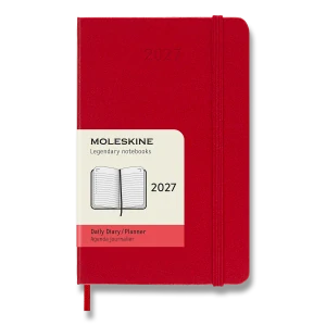 Diář Moleskine 2027 denní tvrdý červený S