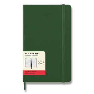Diář Moleskine 2027 denní tvrdý zelený L