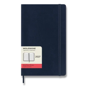 Diář Moleskine 2027 denní měkký modrý L