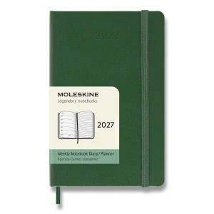 Plánovací zápisník Moleskine 2027 tvrdý zelený S