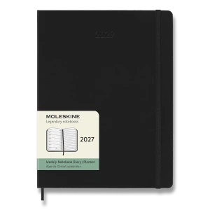 Plánovací zápisník Moleskine 2027 tvrdý černý XL
