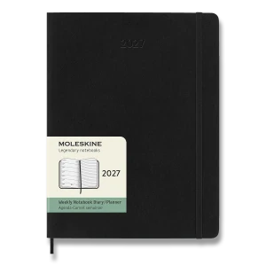 Plánovací zápisník Moleskine 2027 měkký černý XL
