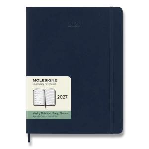 Plánovací zápisník Moleskine 2027 měkký modrý XL