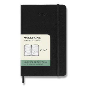 Horizontální týdenní diář Moleskine 2027 tvrdý černý S